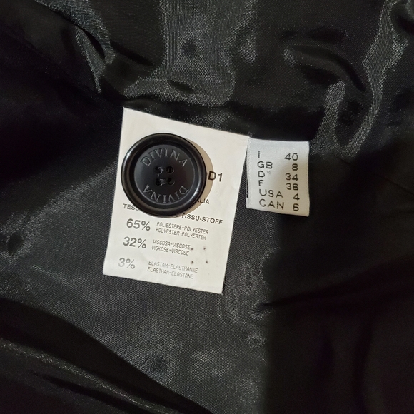 Divina Black Jacket Size 4 - Picture 6 of 7